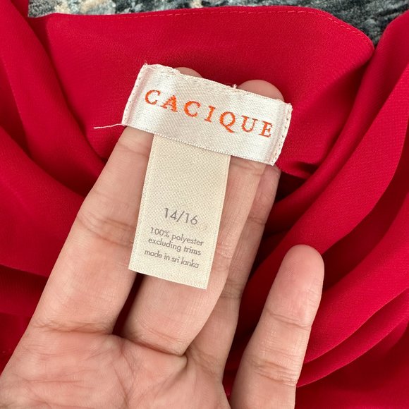 Vintage Cacique red crepe night gown long slip dress - Picture 10 of 11